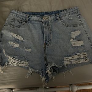 blue jean shorts. never worn